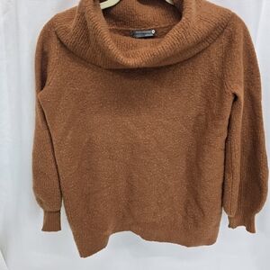 Anthropologie Warm Brown Cowl Neck Sweater